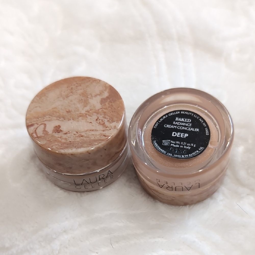 Laura Geller Baked Radiance Cream Concealer Deep Makeup Lot Of Two 0.21 Oz NEW
